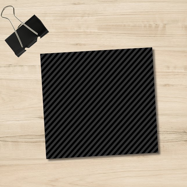 Simple Black & Smoky Black Narrow Diagonal Stripes Post-it Notes (Creator Uploaded)