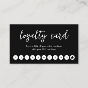 Simple Black Social Media Icons Modern Loyalty Card
