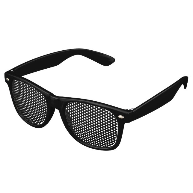 Simple Black Solid Colour Retro Sunglasses (Angled)