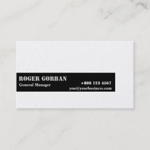 Simple Black Stripe on White Generic Business Card