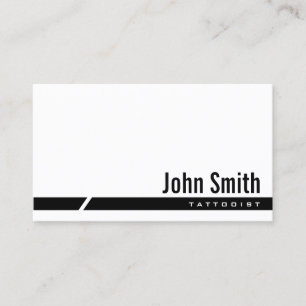 Simple Black Stripe Tattoo Art Business Card