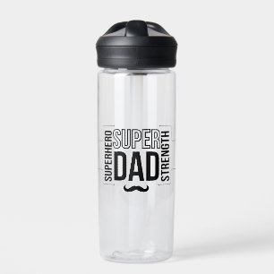 Simple Black Super Dad Kid's Water Bottle