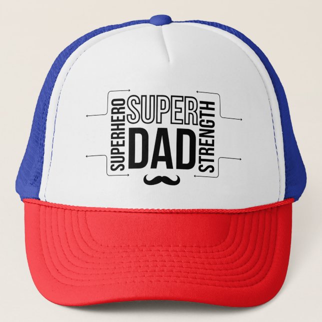Simple Black Super Dad Trucker Hat (Front)