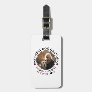 Simple Black Text Funny Dog Grandma Photo Luggage Tag