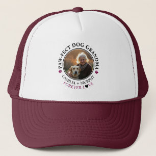 Simple Black Text Funny Dog Grandma Photo Trucker Hat