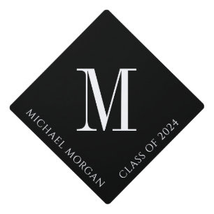 Simple Black Typography  Graduation Cap Topper