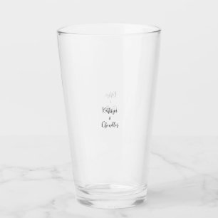Simple Black Wedding Couple Names Wedding  Glass