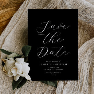 simple black wedding Save the Date