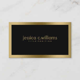 Simple Black Whit Gold Frame Business Card