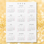 Simple Black White 2025 New Year Magnetic Calendar<br><div class="desc">Custom,  beautiful elegant script typography,  simple plain black and white,  2025 full year,  home room office decor,  cool,  thin,  postcard size,  yearly calendar magnet,  for any magnetic surface at home or office. Makes a great custom gift for friends,  family,  peers,  co-workers,  for holidays,  christmas,  new years.</div>