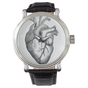 Simple Black White Anatomy Heart Illustration Watch