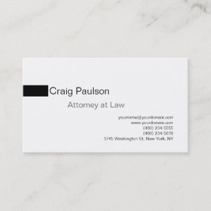 Simple Black White Attorney Carte de visite