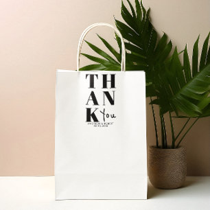 Simple Black White Bold Thank You Wedding Favour Sticker