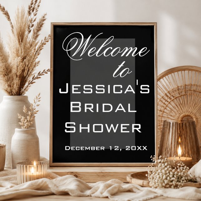 Simple Black & White Bridal Shower Poster (Creator Uploaded)