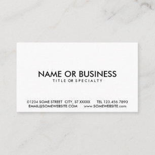 simple black & white business card