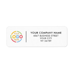 Simple Black White Business Logo Return Address