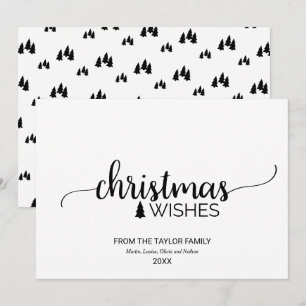 Simple Black & White Calligraphy Christmas Holiday Card