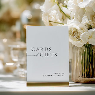 Simple Black & White Cards & Gifts Wedding Sign