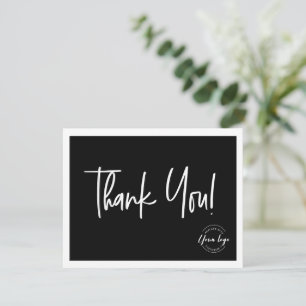 Simple Black White Company Logo Social Thank You