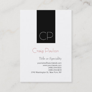 Simple Black White Consultant Chubby Carte de visi