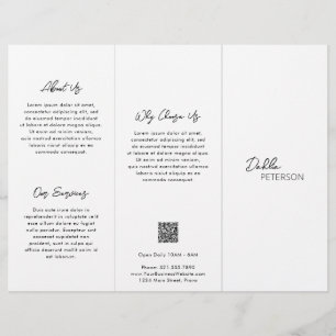 Simple Black White Contemporary QR Code Modern Flyer