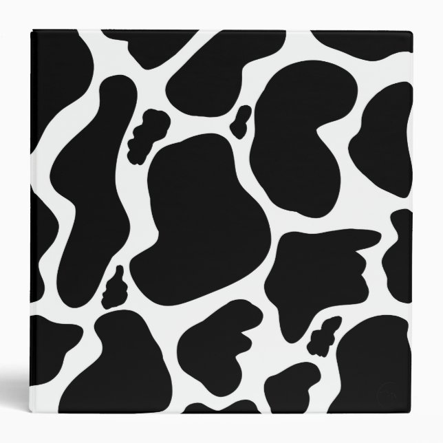 Simple Black white Cow Spots Animal Binder (Front)