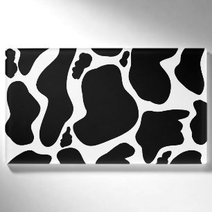 Simple Black white Cow Spots Animal Name Tag