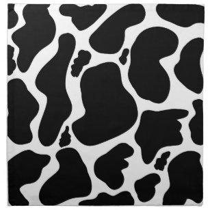 Simple Black white Cow Spots Animal Napkin