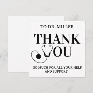 Simple Black & White  Doctor Thank You Card