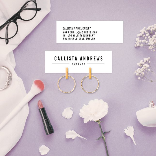 Simple Black White Earring Display Card (Creator Uploaded)