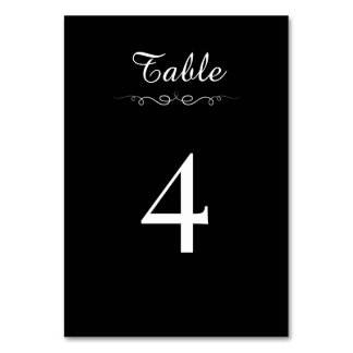 Simple Black & White Elegant Minimalist Wedding Table Number