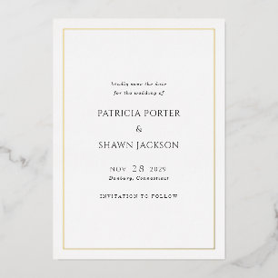 Simple Black White Elegant Wedding Save the Date