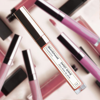 Simple Black & White Gold Glitter Lip Gloss Brand