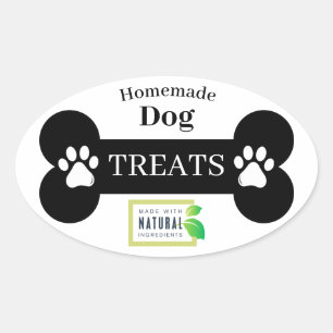 Simple Black & White Homemade Dog Treat Label
