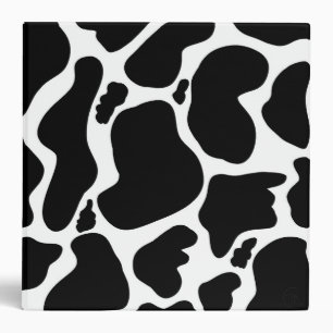 Simple Black & white Large cow spots Animal print Binder