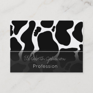 Simple Black & white Large cow spots Animal print Business Card