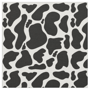 Simple Black & white Large cow spots Animal print Fabric