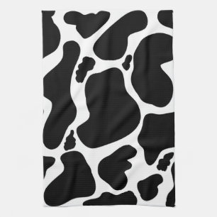 Simple Black & white Large cow spots Animal print Kitchen Towel
