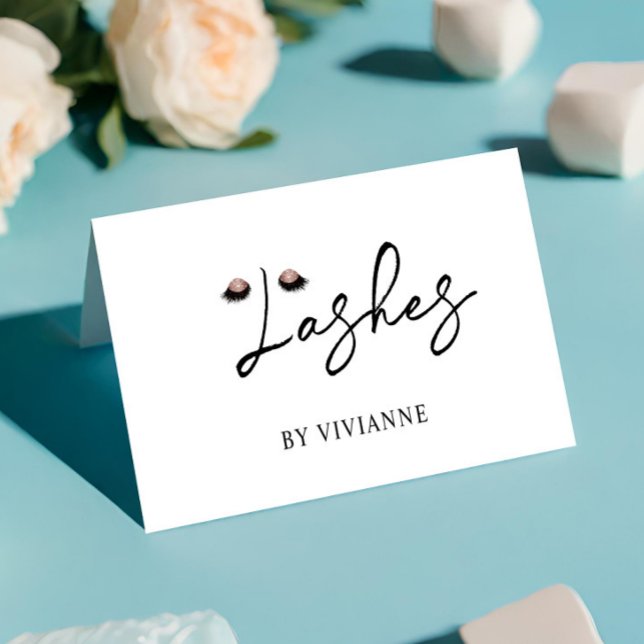 Simple Black White Lash Business Card (Creator Uploaded)