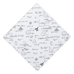 Simple Black White Math Formulas Equations Graduation Cap Topper