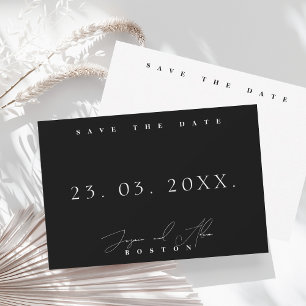 Simple Black White Minimal Typography Wedding Save The Date