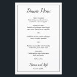 Simple Black White Modern Elegant Wedding Menu<br><div class="desc">Modern Wedding Menu in minimalist black and white with the header and your names in an elegant script along with your menu surrounded by a thin border. The backside has your monogram at the bottom. The fonts and border may be changed to any colour you wish by clicking the "customize"...</div>