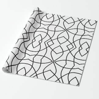Simple black white Modern Minimalistic Abstract  Wrapping Paper