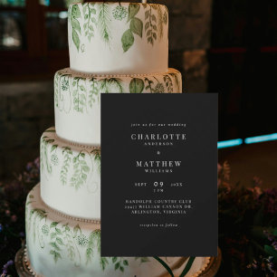 Simple Black & White Modern No Parents Invitation