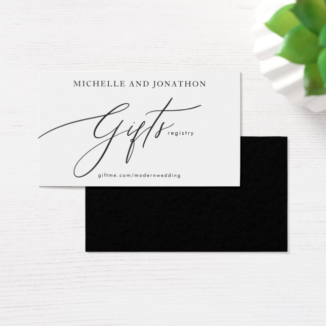 Simple Black & White Modern Wedding Gift Registry (Desk)