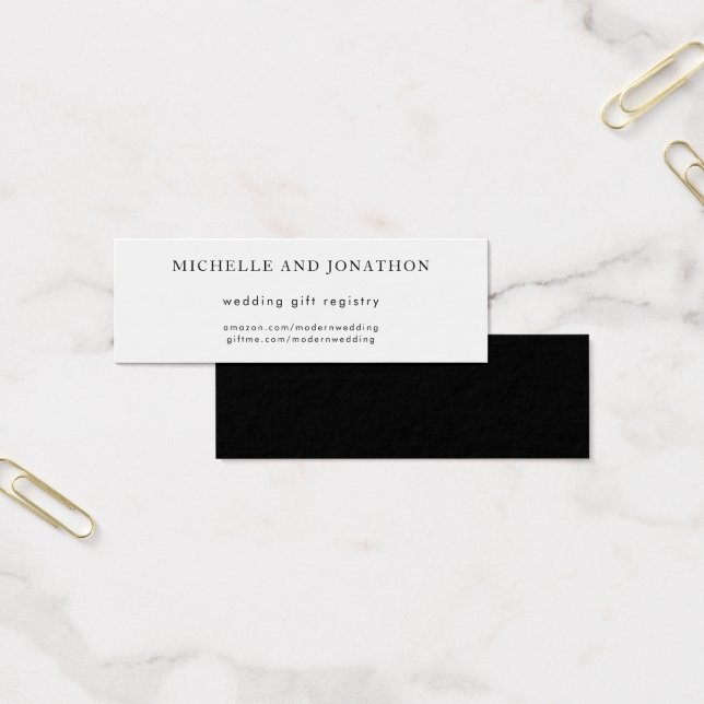 Simple Black & White Modern Wedding Gift Registry (Office)
