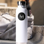 Simple Black white Monogram custom Water Bottle<br><div class="desc">Elevate your gift-giving with this Simple Black & White Monogram Custom WATER BOTTLE. Designed with a clean, minimalist aesthetic, this water bottle features a bold monogram in classic black and white. Perfect for gifts, wedding favours, or as a personalized everyday accessory. Add your initials or someone special's to create a...</div>