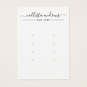 Simple Black White Multiple Earring Display Card