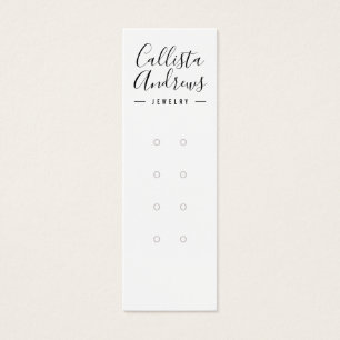 Simple Black White Multiple Earring Display Card