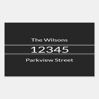 Simple Black & White Name Street Address Mailbox  Sticker
